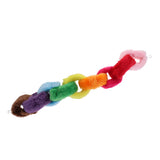 Maxbell Bird Cage Hanging Rope Toy - Parrot Nine Rings With Rainbow Color Rope Perch