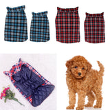 Maxbell Windproof British Style Plaid Dog Vest Winter Coat Warm Apparel Cold Weather Blue M
