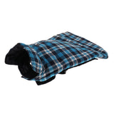 Maxbell Windproof British Style Plaid Dog Vest Winter Coat Warm Apparel Cold Weather Blue M
