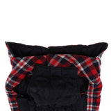 Maxbell Windproof British Style Plaid Dog Vest Winter Coat Warm Apparel Cold Weather Red M
