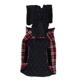 Maxbell Windproof British Style Plaid Dog Vest Winter Coat Warm Apparel Cold Weather Red M
