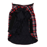 Maxbell Windproof British Style Plaid Dog Vest Winter Coat Warm Apparel Cold Weather Red M