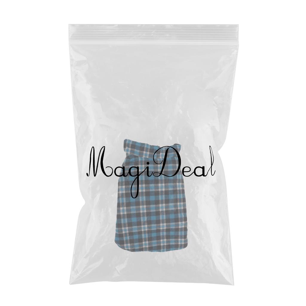 Maxbell Windproof British Style Plaid Dog Vest Winter Coat Warm Apparel Cold Weather Blue XL