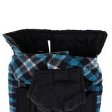 Maxbell Windproof British Style Plaid Dog Vest Winter Coat Warm Apparel Cold Weather Blue XL