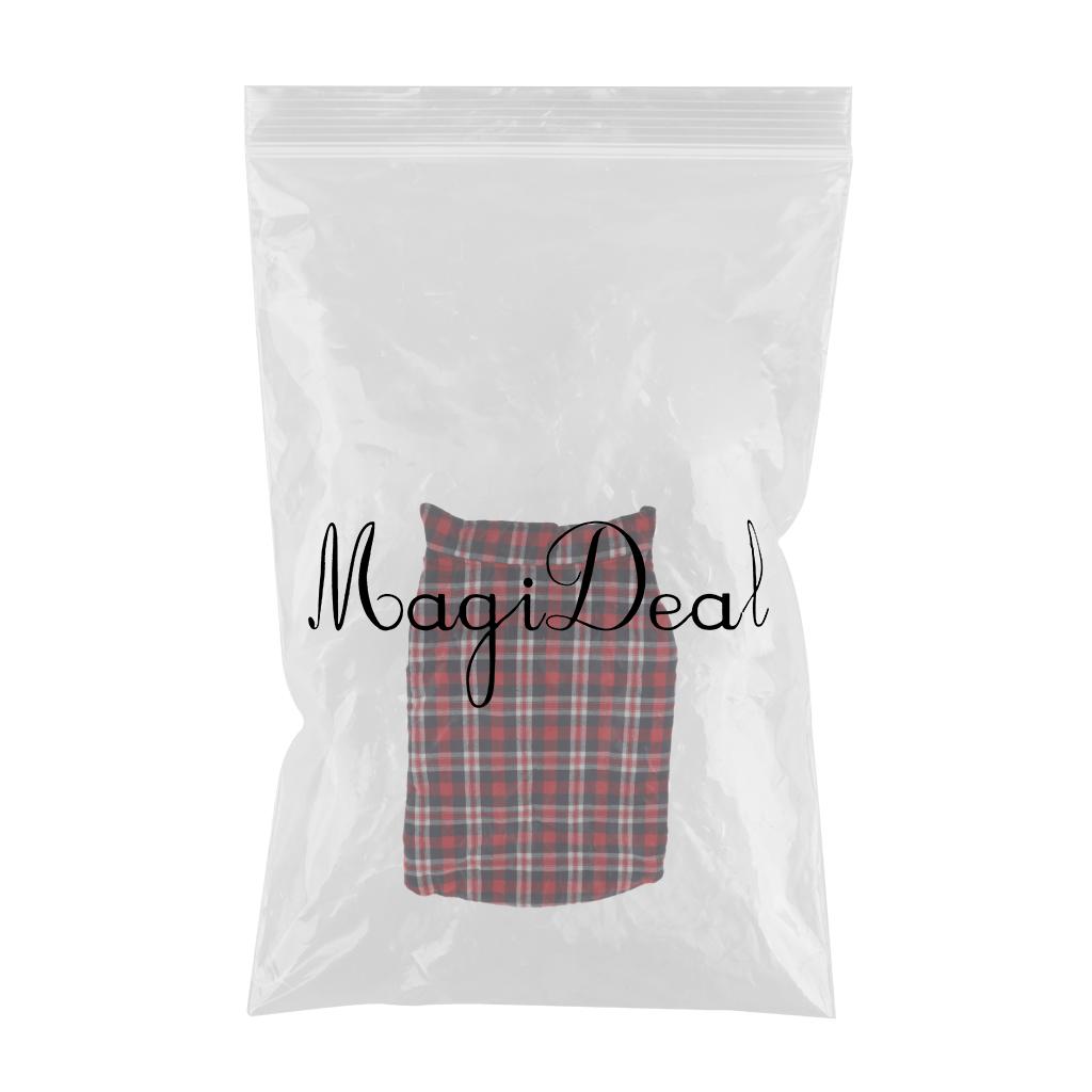 Maxbell Windproof British Style Plaid Dog Vest Winter Coat Warm Apparel Cold Weather Red XL