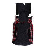 Maxbell Windproof British Style Plaid Dog Vest Winter Coat Warm Apparel Cold Weather Red XL