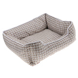 Max Washable Short Plush Cotton Dog Sofa Nest Kennel Sleep Bed  Beige M