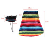 Maxbell Pet Costume, S/L,Dog Puppy Mexican Serape Poncho with Black Hat Halloween L