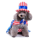 Maxbell Pet USA Flag Style Small Male Dog Hat Clothes Pet Puppy Cat Costume Apparel S