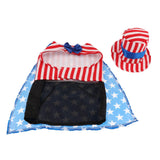 Maxbell Pet USA Flag Style Small Male Dog Hat Clothes Pet Puppy Cat Costume Apparel S