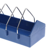 Maxbell Bird Water Feeding Cage Outdoor Feeding Trough Storage Feed Supplies Blue