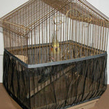 Maxbell Bird Cage Net Cover Mesh Bird Seed Catcher Guard Net Cover Shell Skirt Trap Black L