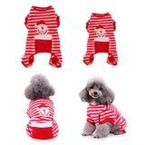 Maxbell Cute Christmas Dog Cat Polyester Coat Stripped T Shirt Christmas Clothes  S