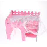Maxbell Hamster Guinea Pig House Hideout Playground Exercise Toy With Ladder Pink