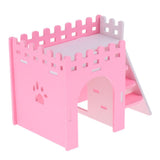Maxbell Hamster Guinea Pig House Hideout Playground Exercise Toy With Ladder Pink
