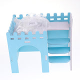 Maxbell Hamster Guinea Pig House Hideout Playground Exercise Toy With Ladder Blue