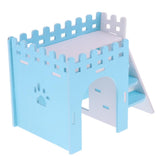 Maxbell Hamster Guinea Pig House Hideout Playground Exercise Toy With Ladder Blue