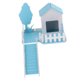 Maxbell Small Pet Nest Hamster House Cage Villa Fence 3 in 1 with Ladder Blue