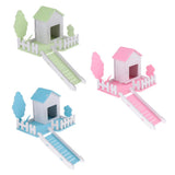 Maxbell Small Pet Nest Hamster House Cage Villa Fence 3 in 1 with Ladder Blue