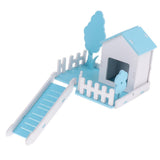 Maxbell Small Pet Nest Hamster House Cage Villa Fence 3 in 1 with Ladder Blue