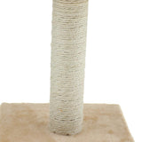Maxbell Cat Scratching Post Climbing Frame Hanging Mouse Toy  H shaped Cream color