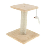Maxbell Cat Scratching Post Climbing Frame Hanging Mouse Toy  H shaped Cream color