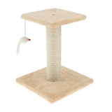 Maxbell Cat Scratching Post Climbing Frame Hanging Mouse Toy  H shaped Cream color