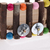 Maxbell Small Animal Wooden Platform Climbing Ladder Kits for Hamster Rat Round S