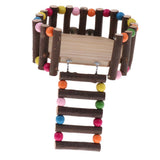 Maxbell Small Animal Wooden Platform Climbing Ladder Kits for Hamster Rat Round S
