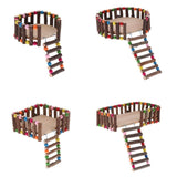 Maxbell Small Animal Wooden Platform Climbing Ladder Kits for Hamster Rat Round S