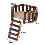 Maxbell Small Animal Wooden Platform Climbing Ladder Kits for Hamster Rat Round S