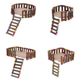 Maxbell Small Animal Wooden Platform Climbing Ladder Kits for Hamster Rat Round S