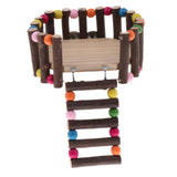Maxbell Small Animal Wooden Platform Climbing Ladder Kits for Hamster Rat Round S