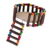 Maxbell Small Animal Wooden Platform Climbing Ladder Kits for Hamster Rat Round S