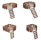 Maxbell Small Animal Wooden Platform Climbing Ladder Kits for Hamster Rat Round S