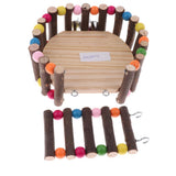 Maxbell Small Animal Wooden Platform Climbing Ladder Kits for Hamster Rat Round S
