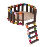 Maxbell Small Animal Wooden Platform Climbing Ladder Kits for Hamster Rat Round S