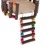 Maxbell Small Animal Wooden Platform Climbing Ladder Kits for Hamster Rat Round S