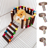 Maxbell Small Animal Wooden Platform Climbing Ladder Kits for Hamster Rat Round S
