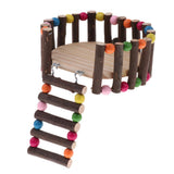 Maxbell Small Animal Wooden Platform Climbing Ladder Kits for Hamster Rat Round S