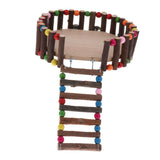Maxbell Small Animal Wooden Platform Climbing Ladder Kits for Hamster Rat Round L