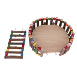 Maxbell Small Animal Wooden Platform Climbing Ladder Kits for Hamster Rat Round L