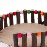 Maxbell Small Animal Wooden Platform Climbing Ladder Kits for Hamster Rat Round L