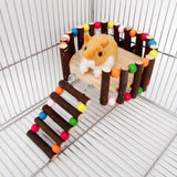 Maxbell Small Animal Wooden Platform Climbing Ladder Kits for Hamster Rat Round L