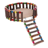 Maxbell Small Animal Wooden Platform Climbing Ladder Kits for Hamster Rat Round L