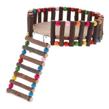 Maxbell Small Animal Wooden Platform Climbing Ladder Kits for Hamster Rat Round L
