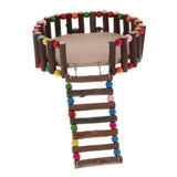 Maxbell Small Animal Wooden Platform Climbing Ladder Kits for Hamster Rat Round L