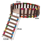 Maxbell Small Animal Wooden Platform Climbing Ladder Kits for Hamster Rat Round L