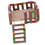 Maxbell Small Animal Wooden Platform Climbing Ladder Kits for Hamster Rat Square S