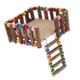 Maxbell Small Animal Wooden Platform Climbing Ladder Kits for Hamster Rat Square S